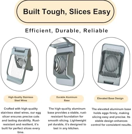 Annie & Mia Design Egg Slicer, Stainless Steel Wires Dishwasher Safe Aluminum Alloy Heavy Duty Multipurpose Cutter For Hard Boiled Eggs or Strawberry, Butter, Kiwi - Image 6