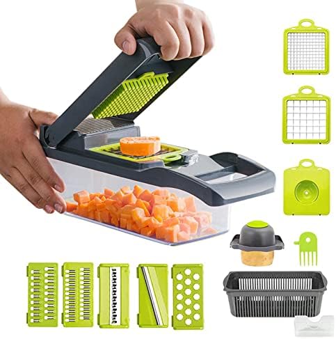 Vegetable Slicer | Kitchen Multifunctional Mandoline Vegetable Slicer,Mandolin Slicer, Vegetable Chopper And Slicer, Dicing Machine, Adjustable Vegetable Cutter with Container Pld-us by Unknown