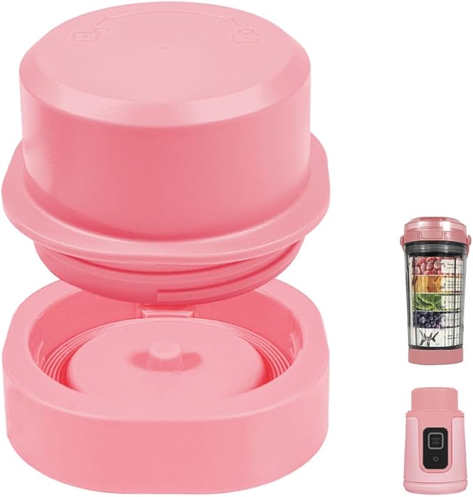 Blade Cover and Vessel Cap for Ninja Blast, Portable Blender BC100 & BC151 Series, Ninja Accessories, 2-in-1 Replacement Parts, Food Grade, Leakproof, Dishwasher Safe, Pink