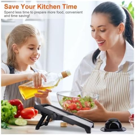 Adjustable Mandoline Vegetable Slicer with 5 Blades - Image 3