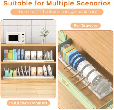 31.5" Expandable Pots and Pans Lid Organizer Under Cabinet (2 Pack)