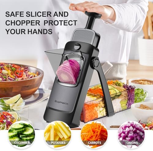 8 IN 1 Upgraded Safe Mandoline Slicer, Multi Vegetable Chopper