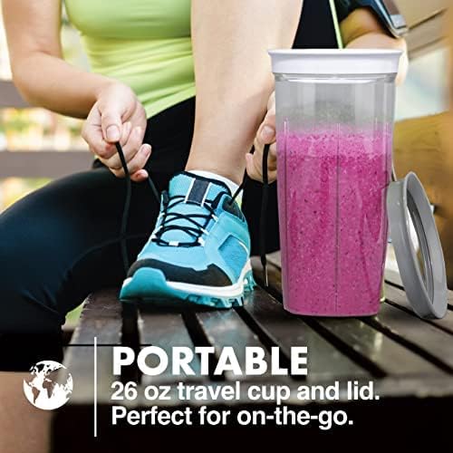 Bionic Blade Mini Portable Blender Juicer Bottle 26.5 oz, BPA-Free - Cordless & Rechargeable, Travel-Friendly Size for Smoothies, Shakes, Juices, Home & Kitchen Essentials, Peach, As Seen on TV - Image 6