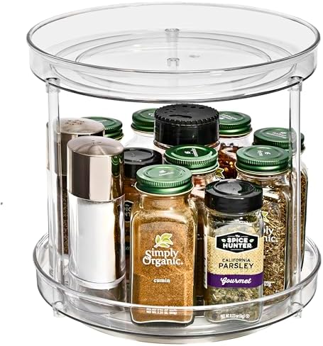Lazy Susan Organizer, Clear Turntable Organizer (2 Tiered)