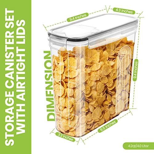 Cereal Containers Storage Set with Lids, 2 Pack, 4L (135 Oz)