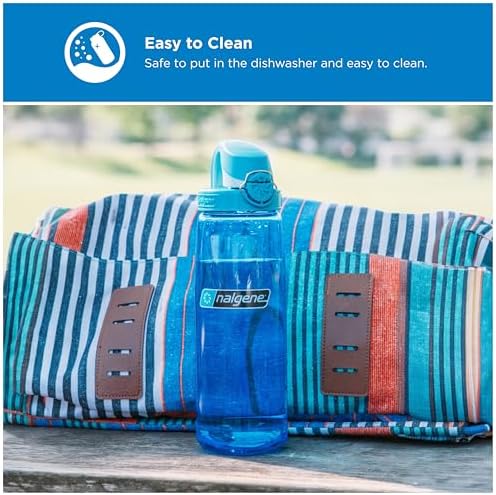 Nalgene 24 oz On The Fly Lock-Top Water Bottle, Slate Blue w/Glacial - Image 3