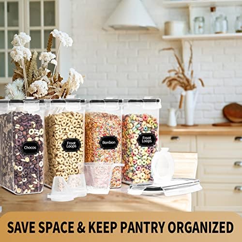 Cereal Containers Storage Set (4L,135.2 Oz) with Pour Spout, 4PCS