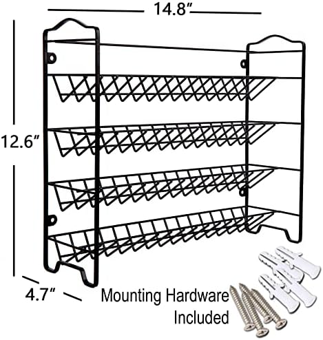 Spice Rack Organizer with 32 Glass Spice Jars and 396 Spice Labels