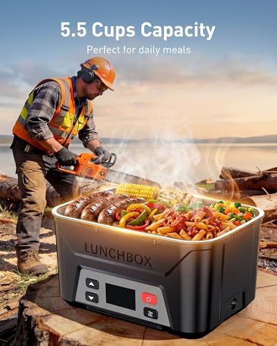 5.5-Cup Heated Lunch Box Cordless for Men with Scheduled Heating