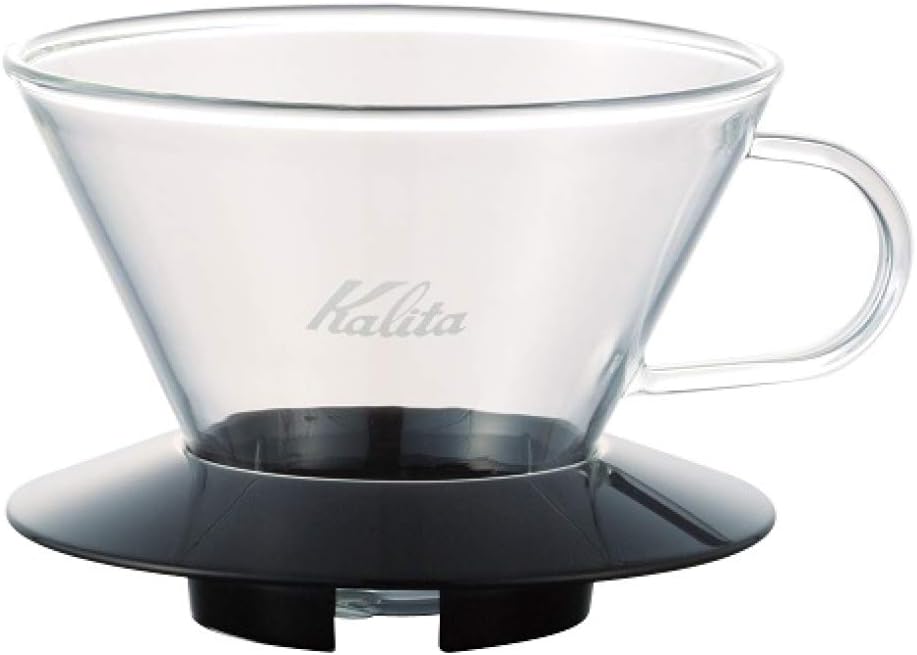 Wave Pour Over Coffee Dripper, Size 185​, Makes 16-26oz, Single Cup Maker, Heat-Resistant Glass, Patented & Portable,black