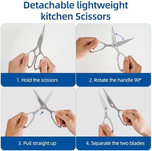 Small Kitchen Scissors, Come Apart Kitchen Shears All Purpose for Food