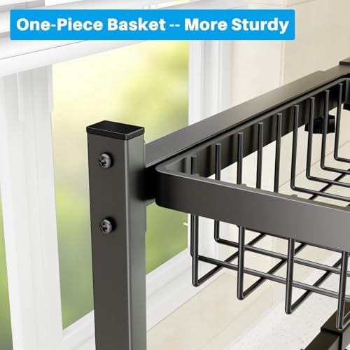 4 Baskets 2-Tier Over The Sink Dish Drying Rack, 26.57"-35"