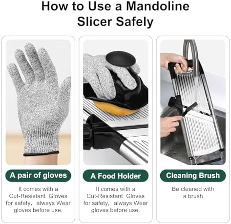Mandoline Slicer for Kitchen, Adjustable Mandoline Food Slicer