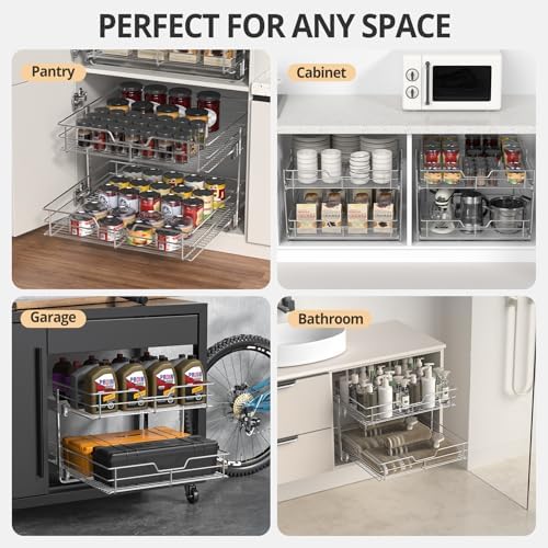 Pull Out Cabinet Organizer,24¼'' Slide Out Kitchen Organizers and Storage