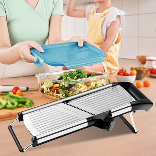 Mandoline Slicer for Kitchen, Adjustable Stainless Steel Vegetable Slicer - Image 5