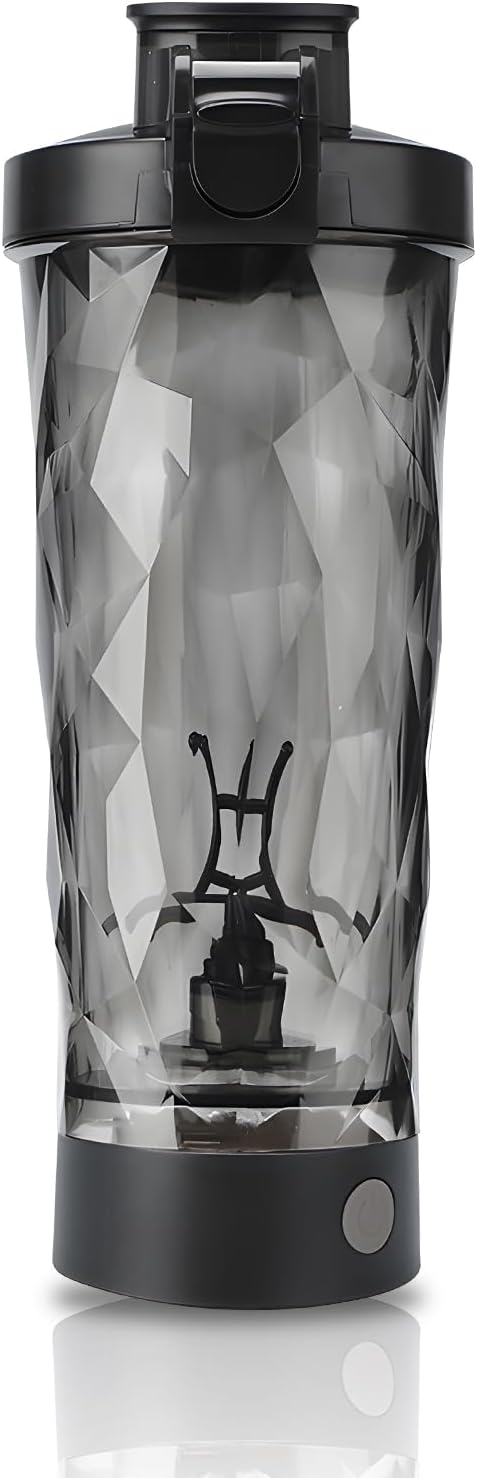 Premium Electric Protein Shaker Bottle, Sports Nutrition Mixer, Electric Water Shaker (Black)