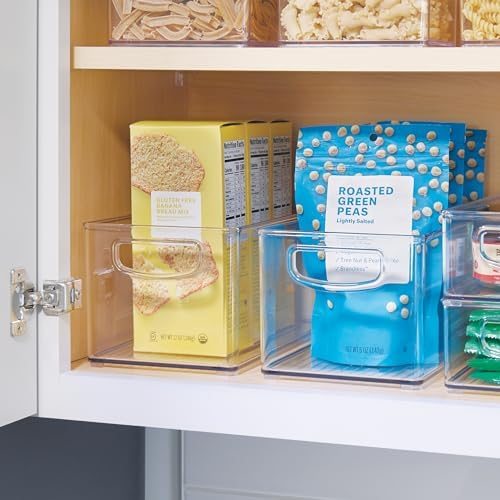 Stackable Clear Plastic Bin, 4-Pack