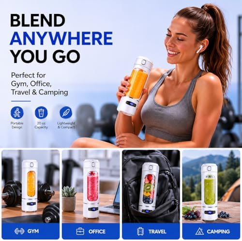 Portable Blender, 20oz, 6-Blade Smoothie Maker Cup