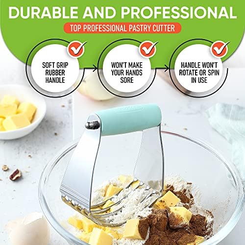 Spring Chef Medium Dough Blender Hand Tool - Durable Pastry Cutter - Mint - Image 5