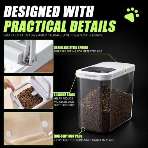 Pet Food Storage Containers With Lids & Scooper