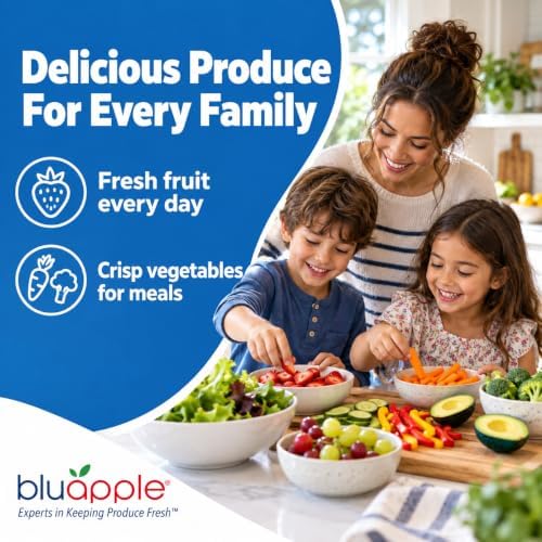 Produce Saver Ethylene Gas Absorber - Fresh Fruit & Vegetable Storage for Refrigerator Crisper, Shelves & Fruit Bowls, Produce Keeper, Fruit Saver, Kitchen Must Haves, BPA-Free - 2-Pack