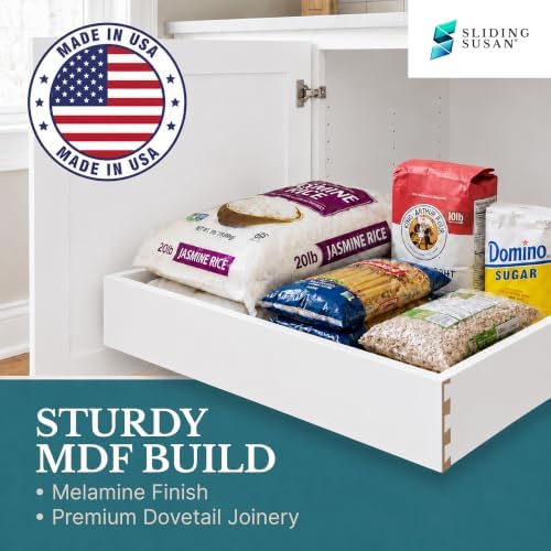 Pull-Out Cabinet Drawer Organizer 14" W x 21" D White Melamine