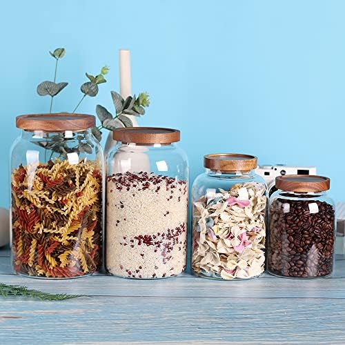 1 Gallon Glass Jar with Airtight Lid and Anti-Skid Bottom for Dry Food Storage