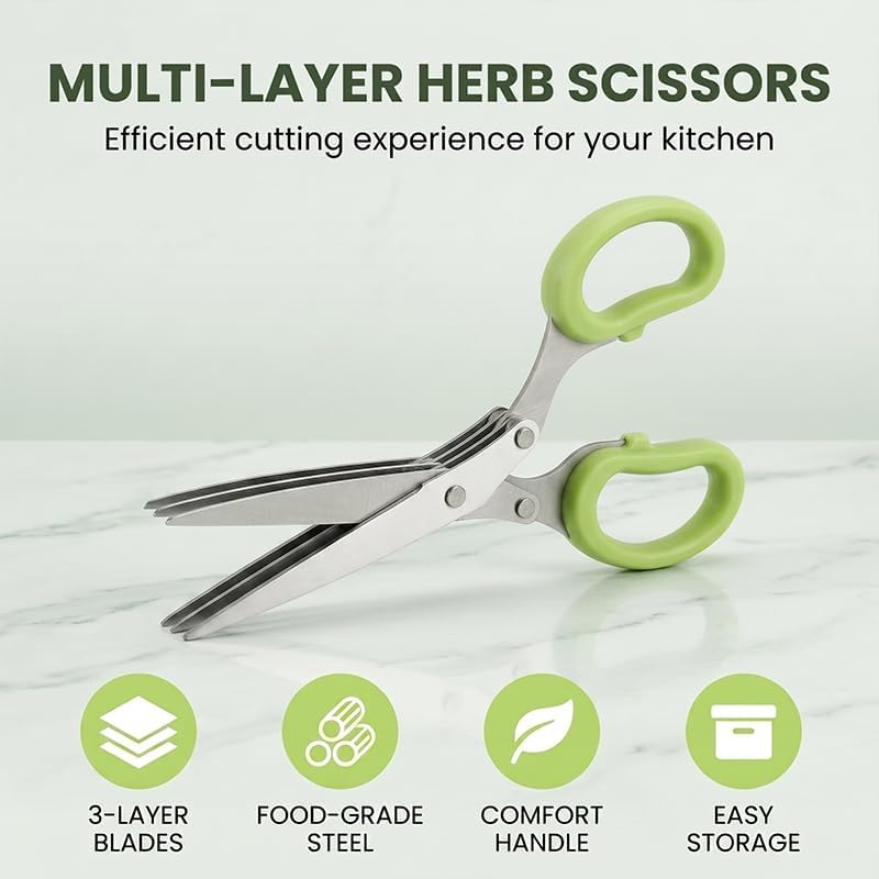 Herb Scissors Set, Multipurpose Cutting Shears for Kitchen, 5 PCS