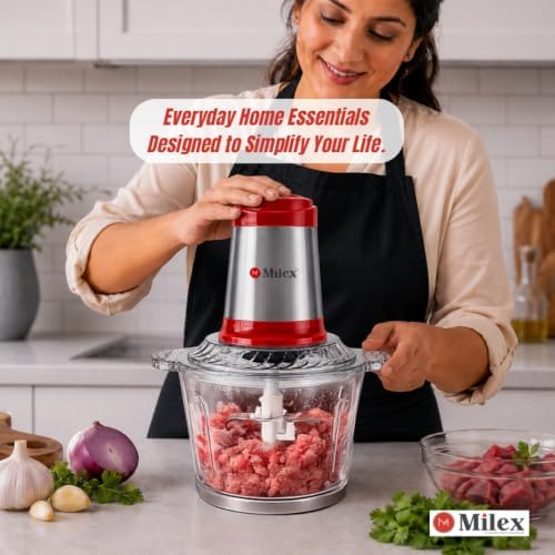 Milex Insta Chop 3L Electric Food Chopper Stainless Steel, Red - Image 2