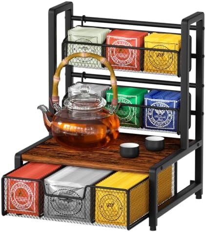 Tea Bag Organizer, 3 Tier Tea Organizers and Storage