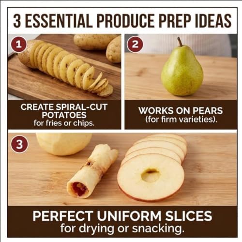 Apple Peeler and Corer, Heavy Duty Chrome Cast Iron, White