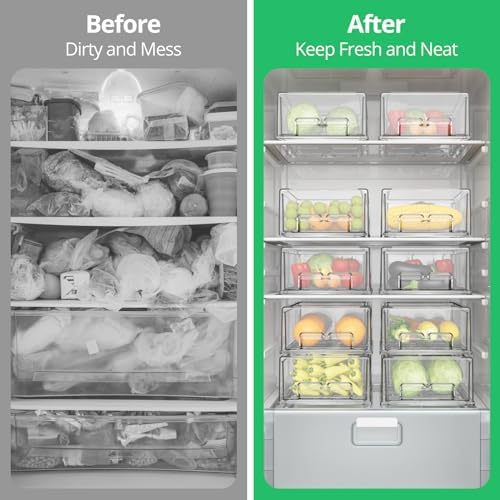 2 Pack Fridge Drawer Organizer, Refrigerator Organizers and Storage