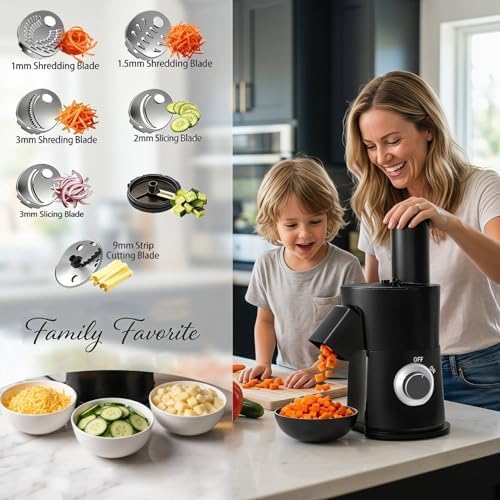 7 In 1 Vegetable Chopper Electric Veggie Onion French Fry Cutter Garlic Mincer Potato Slicer Food Vegetable Dicer Cheese Grater Carrot Shredder Kitchen Gadgets Essentials House Warming Gifts New Home - Image 3