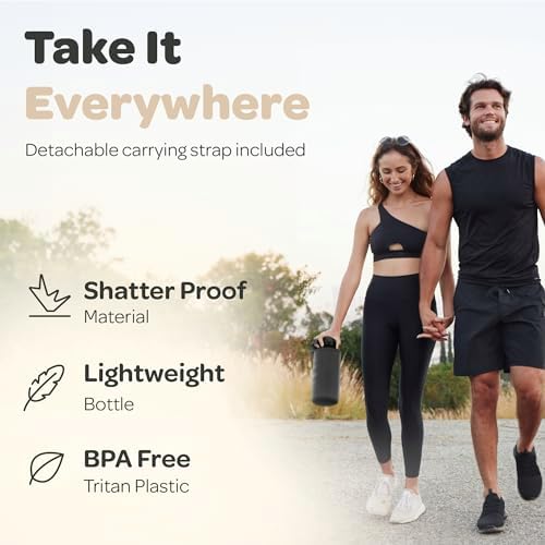 Motivational Water Bottle with Time Marker & Fruit Infuser 64 oz