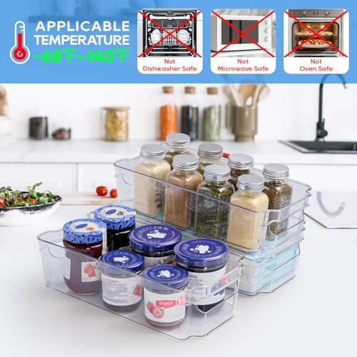 Clear Plastic Storage Bins, 8 Pack