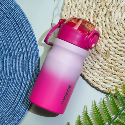 BJPKPK 14 oz Insulated Water Bottle, Straw, Handle, Stainless Steel Flask - Image 6