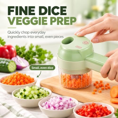 Fine Dice Veggie Chopper, Rechargeable Electric Food Chopper (White, Gen 2) - Image 2