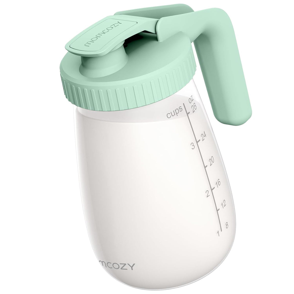 Breast Milk Pitcher, Glass Storage Container Wide Mouth, 32oz Green