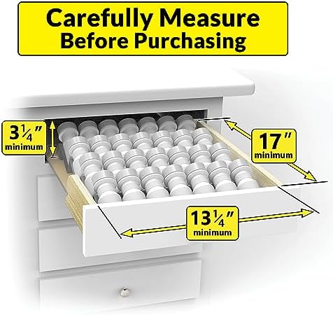 Spice Drawer Organizer - Heavy Gauge Steel 4 Tier Rack - Drawer Insert Tray for Jars, Herbs and Seasoning - Kitchen Cabinet Storage - Silver Metallic, Large