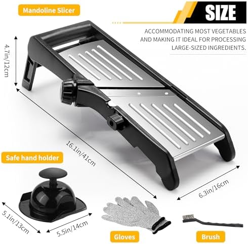 Mandoline Slicer for Kitchen, 7-in-1 Adjustable Vegetable Slicer