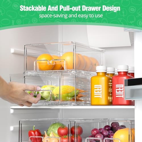 2 Pack Fridge Drawer Organizer, Refrigerator Organizers and Storage