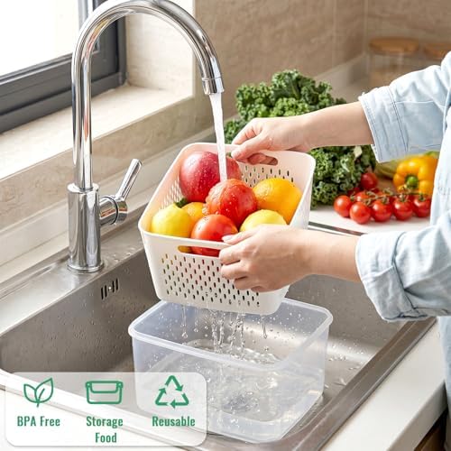 5 PCS Fruit Storage Containers for Fridge Food Storage Containers