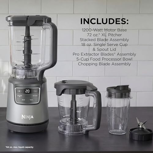 Ninja BlendPro Kitchen System, 72oz Blender, 5-Cup Processor, Beige, BO402 - Image 3