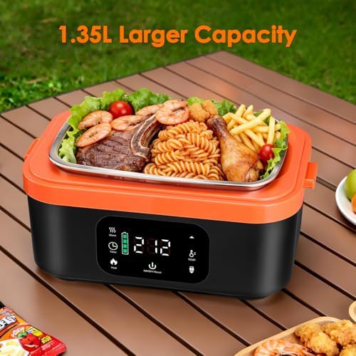 Portable Cordless Heated Lunch Box, 30000mAh, 5.7-Cup Food Warmer