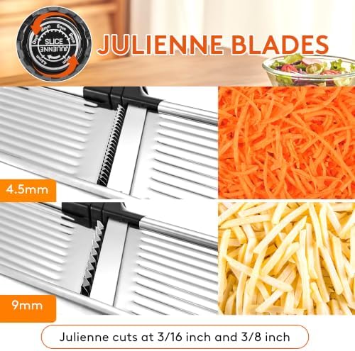 Mandoline Slicer for Kitchen, Mandolin and Julienne for Vegetables