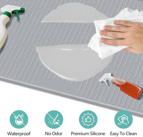 24" x 17" Under Sink Mat for Kitchen Waterproof Raised Edge