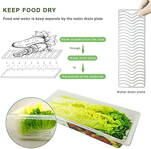 6 Pack Produce Saver Refrigerator Organizer Bins for Fruits and Vegetables- 3 Pack 1.5L + 3 Pack 4.5L