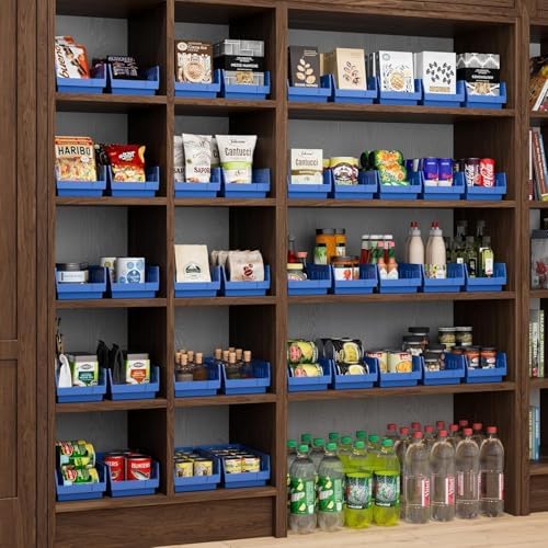 30130 Heavy Duty Plastic Shelf Bins, 12"x 6.5"x 4", Clear, 12-Pk