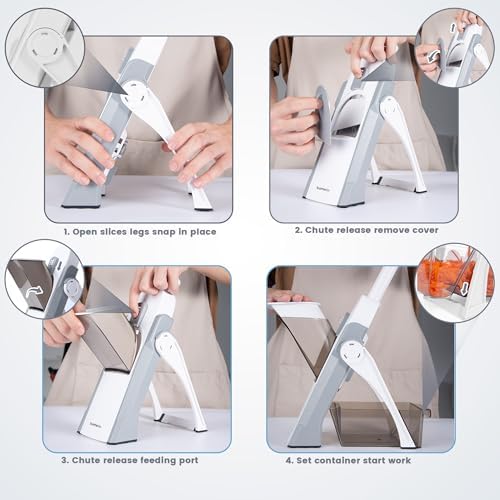 Safe Mandoline Slicer for Kitchen,Adjustable Potato Slicer 1-8 mm