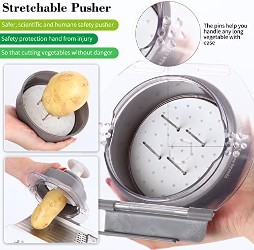 Adjustable Mandoline Slicer for Kitchen, Stainless Steel Mandolins Vegetable Chopper - Food Chopper, Vegetable Slicer, Mandolin with Waffle Maker | French Fry Cutter - Image 6